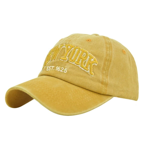 MIASHUI Hop Embroidery Sun Letter Trucker Baseball Cap for Women and Men Yellow