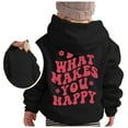 thumbnail image 1 of MIASHUI Kids Hoodie Letter Print Oversized Hoodies for Teen Girls Graphic Clothes,Black,12-13 Years, 1 of 5