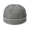 thumbnail image 1 of MIASHUI Men's All-Season Washed Denim Skull Cap Street Plain Retro Outdoor Grey, 1 of 2