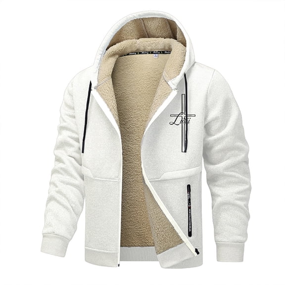 MIASHUI Men's Basic Pullover Hoodie Casual Wear Zip Up Hoodies for Men Lightweight Long Sleeve Sportswear Everyday Comfort Street Style White,L