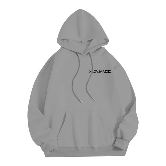 MIASHUI Men's Basic Pullover Hoodie Long Sleeve Casual Comfortable Cotton Sweatshirt Versatile Streetwear Top Light Gray,S