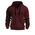 thumbnail image 1 of MIASHUI Men's Casual Athletic Hoodie Multiple Zipper Arms Embroidery Pullover Sweatshirt Lightweight Hooded Jacket Red,XXL, 1 of 2