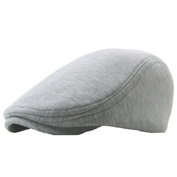 MIASHUI Men's Cotton Linen Newsboy Cap, Four-Season Classic Short Brim Beret for Dad, Casual Daily Hat for Women, Retro Style Grey