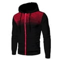 thumbnail image 1 of MIASHUI Men's Fall Winter Casual Athletic Hooded Sweatshirt Polka Dot Print Zip Up Pockets Pullover Hoodie Long Sleeve Black,M, 1 of 6