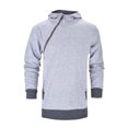 thumbnail image 1 of MIASHUI Men's Fall Winter Pullover Hoodie Diagonal Zipper Design Long Sleeve Unique Style Casual Top Grey,XL, 1 of 7