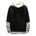 thumbnail image 1 of MIASHUI Men's Fall Winter Trendy Color Block Oversized Casual Pullover Hoodie Drop Shoulder Long Sleeve Sweatshirt Black,XXXL, 1 of 3