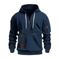 thumbnail image 1 of MIASHUI Men's Fleece Lined Zip Up Hoodie Winter Thick Warm Jacket Multiple Pockets Open Front Casual Outerwear Navy,XXXL, 1 of 3