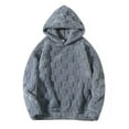 thumbnail image 1 of MIASHUI Men's Large Checkerboard Print Pullover Hoodie Fall Winter Loose Fit Casual Comfortable Long Sleeve Sweatshirt Grey,XL, 1 of 7