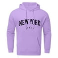 thumbnail image 1 of MIASHUI Men's Letter Print Sweatshirt with Pocket and Soft Lining, Comfortable Pullover for Casual Wear&nbsp; Purple,XXXL, 1 of 5
