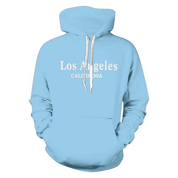 MIASHUI Men's Loose Fit Hoodie Long Sleeve Pullover Zip Up Hoodies for Men Casual Wear Lightweight Jacket Street Style Comfort Fit Sky Blue,M