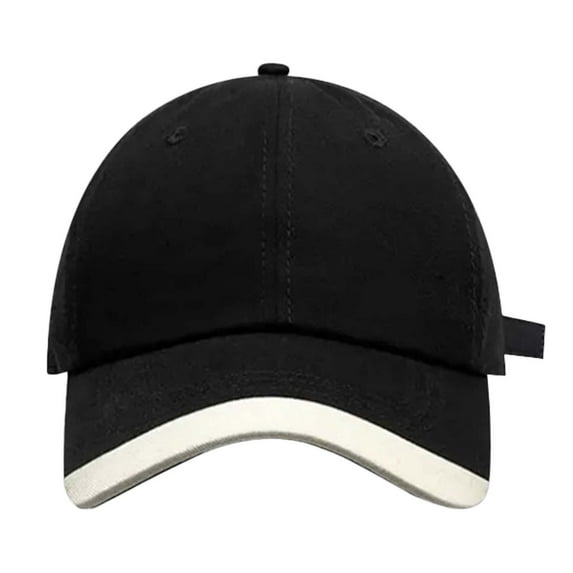 MIASHUI Men's Retro Wide Brim Baseball Cap for Sun Protection, Color Block Design for Style, Adjustable Fit for Outdoor and Casual Wear Black