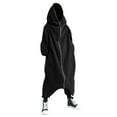 thumbnail image 1 of MIASHUI Men's Solid Color Dark Style Full Zip Up Hooded Jacket Casual Stand Collar Long Sleeve Outerwear Black,XXXXXL, 1 of 7