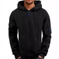 thumbnail image 1 of MIASHUI Men's Spring Fall Hooded Sweatshirt Zip Up Arm Pocket Open Front Athletic Big and Tall Casual Jacket Blue,L, 1 of 3