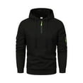 thumbnail image 1 of MIASHUI Men's Waffle Knit Solid Color Pullover Hoodie Textured Long Sleeve Casual Comfortable Breathable Sweatshirt Black,M, 1 of 2