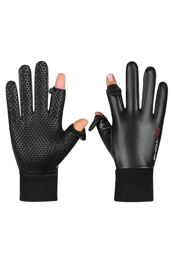 MIASHUI Men's Winter Convertible Flip Top Windproof Thermal Gloves for Cold Weather Outdoor Activities Gray