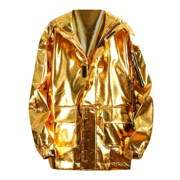 MIASHUI Mens Jacket Casual And Comfortable For Daily Use Gold,S