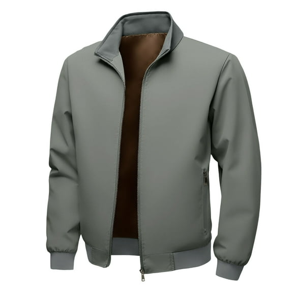 MIASHUI Mens Jacket Casual Style Jacket Suitable For Various Occasions Grey,XXXXL