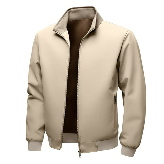 MIASHUI Mens Jacket Casual Style Jacket Suitable For Various Occasions Khaki,XXXXXXL