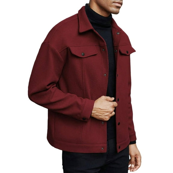 MIASHUI Mens Jacket Simple And Comfortable For Daily Use Red,S