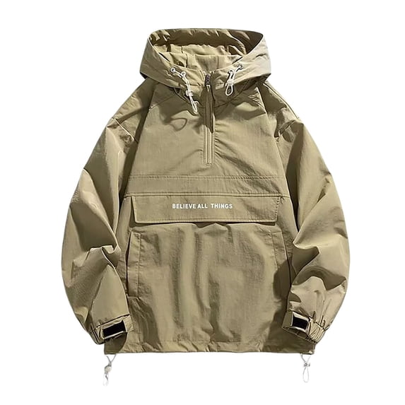 MIASHUI Mens Jacket Spring Autumn Windbreaker Suitable For Outdoor Mountaineering Scenarios Long Sleeve Jacket Coat Army Green,XL
