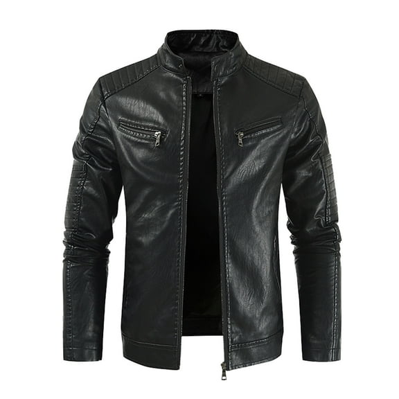 MIASHUI Mens Jacket Spring Zipper Jacket Casual Top Black,L
