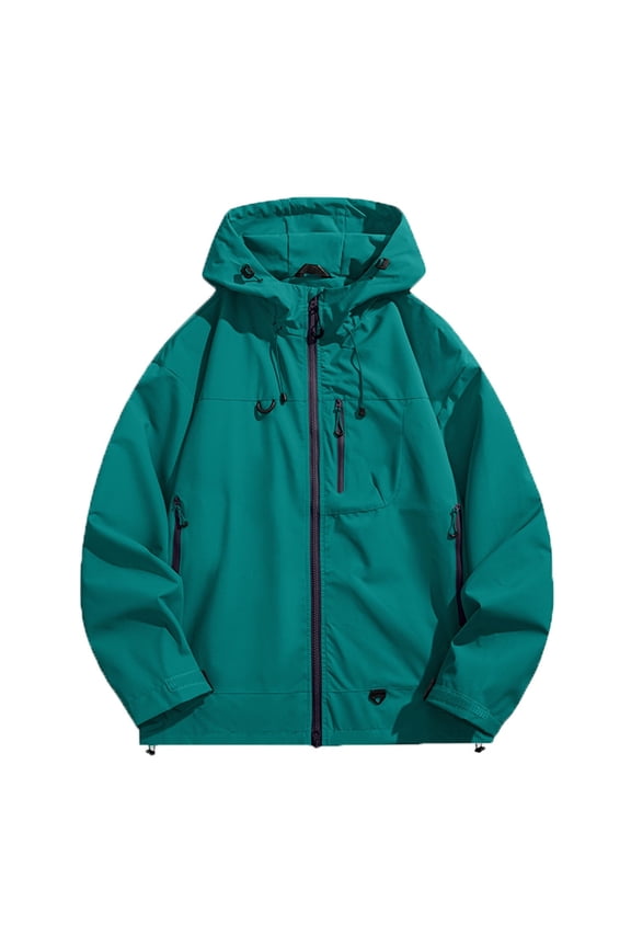 Mens Jacket Windbreaker Mountain Style Jacket Coat Outdoor Mountaineering Windbreaker Unisex Trend Casual Jacket Green,S