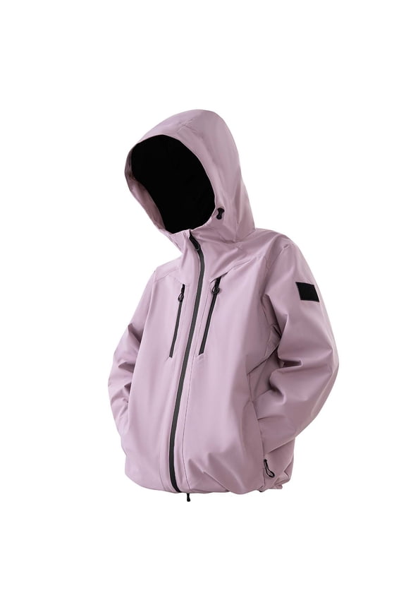 Mens Jacket Winter Outdoor Windbreaker Coat Rock Climbing City Commute Mountaineering Hooded Coat Pink,L