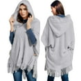 thumbnail image 1 of MIASHUI Plus Size Knit Sweater Button Hood Cape Shawl, Scarf for Women, Fashion Scarf for Casual Wear, Warm Scarf GY2, 1 of 6