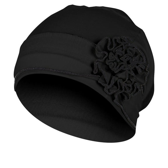 MIASHUI Silky Cotton Coiled Flower Under Hat Head Scarf Hat Side Flower Women's Pullover Hat, Scarf for Women Grey