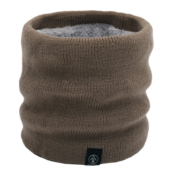 MIASHUI Solid Color Pullover Single Loop Warm Neck Gaiter, Unisex Autumn Winter New Plush Thick Outdoor Knit Scarf Khaki