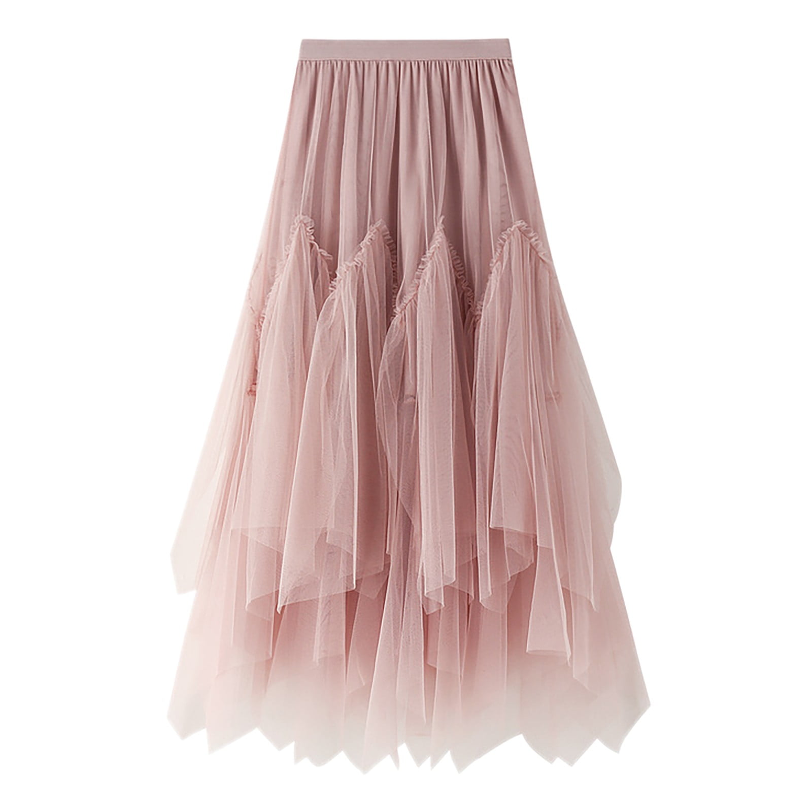 MIASHUI Summer Skirts Women's A Line Fairy Elastic Waist Tulle Midi ...