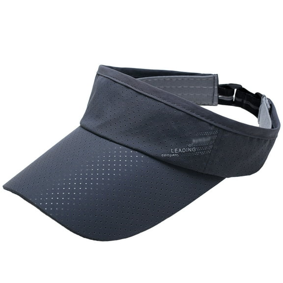 MIASHUI Summer Sun Hat Mesh Open Top Cap Outdoor Adjustable Visor Cap for Sports Running Quick-Dry Dark Gray