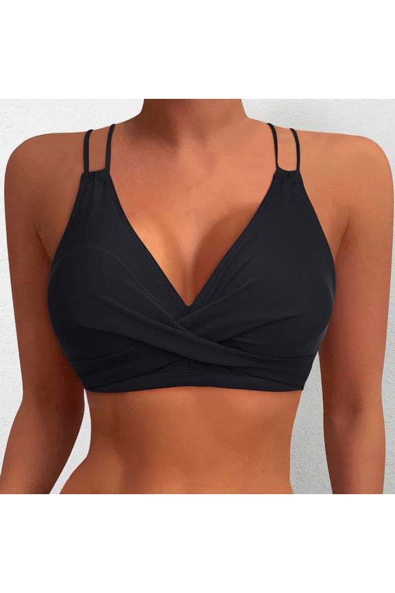 Suspender Fringed Bikini Bra Top For Dance And Performance Team Wear Black,S