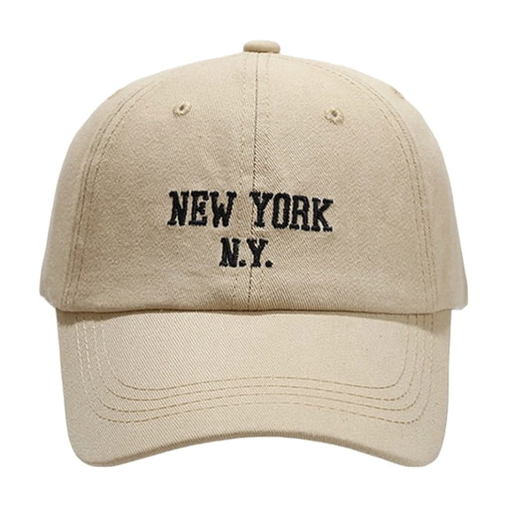 MIASHUI Unisex Baseball Cap for Athletic and Casual Outdoor Wear Adjustable Dad Hat with Stylish Letter Print Design Beige,M