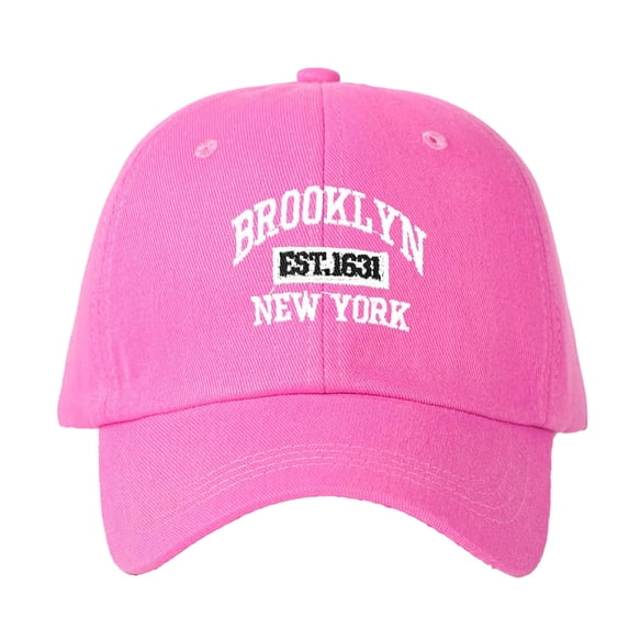 MIASHUI Unisex Distressed Embroidery Baseball Cap Adjustable USA City Washed Hat for Men and Women Hot Pink,One Size