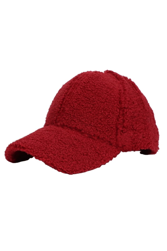 HNMKIU Unisex Fall Winter Solid Baseball Cap Thick Warm Sheepskin Lined