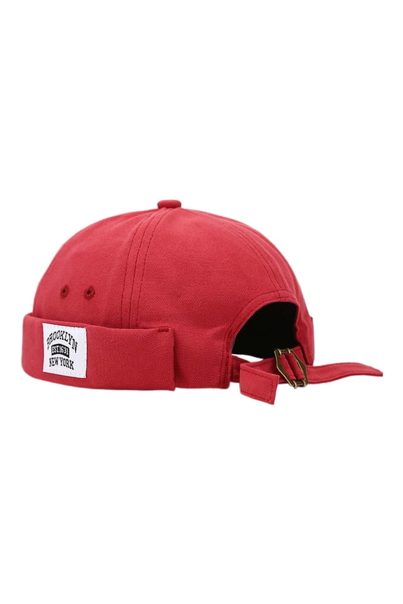 Unisex Japanese Retro Brimless Cap for Spring and Summer, American Style for Fashion, Adjustable Fit for Men and Women Red