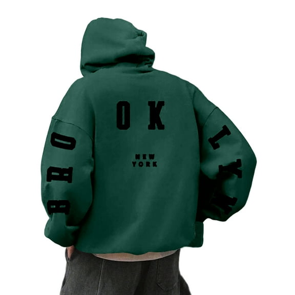 MIASHUI Unisex Letter Print Pullover Hoodie New Fashion Loose Fit Casual Long Sleeve Sweatshirt Streetwear Top GN1,S