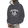 thumbnail image 1 of MIASHUI Unisex Los Angeles City Print Hoodie with Letter Design, Long Sleeve Pullover for Casual and Street Style Dark Gray,XL, 1 of 4