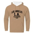 thumbnail image 1 of MIASHUI Unisex Los Angeles City Print Hoodie with Letter Design, Long Sleeve Pullover for Casual and Street Style Khaki,M, 1 of 4