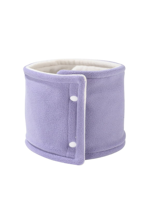 Unisex Plush Double Side Snap Neck Scarf Fashion Outdoor Sports Cold Protection Warm Neck Protection Scarf Purple