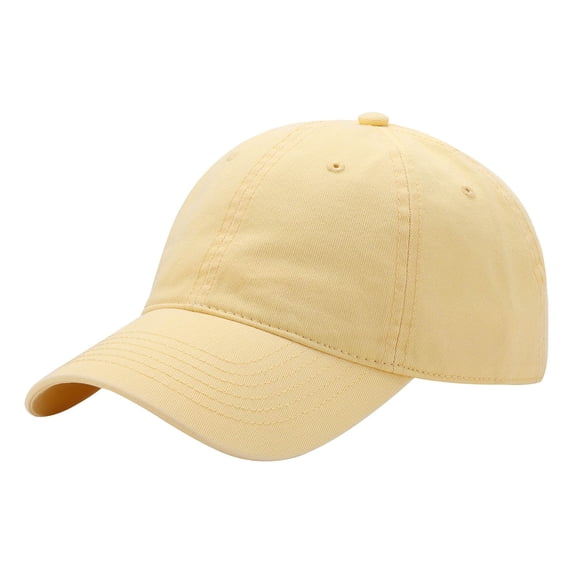MIASHUI Unisex Solid Color Baseball Cap for Sports and Casual Wear, Adjustable Fit for Comfort, Fashionable for Daily Use and Outdoor Activities Light Yellow