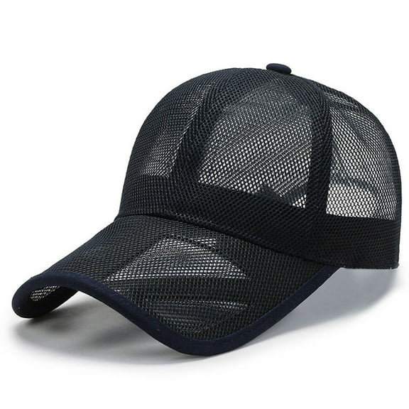 MIASHUI Unisex Summer Mesh Brim Baseball Cap for Outdoor Sports and Sun Protection, Breathable Design for Comfort, Adjustable Fit for Men and Women Black