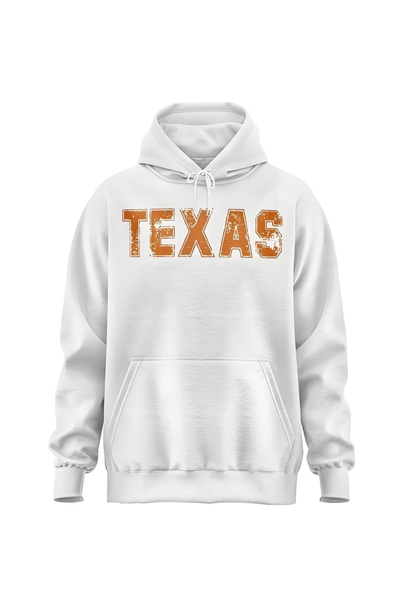 Unisex Letters Print Pullover Hoodie Game Day Fan Gear Long Sleeve Comfortable Couples Sweatshirt White,S