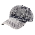 thumbnail image 1 of MIASHUI Unisex Washed Distressed Denim Baseball Cap for Sun Protection, Breathable Design for Comfort, Adjustable Fit for Men and Women Dark Gray, 1 of 4