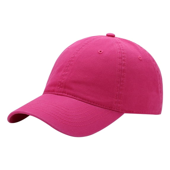 MIASHUI Unisex Washed Solid Color Soft Top Baseball Cap for Sun Protection, Simple Design for Versatility, Adjustable Fit for Comfort and Style Hot Pink