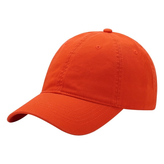 MIASHUI Unisex Washed Solid Color Soft Top Baseball Cap for Sun Protection, Simple Design for Versatility, Adjustable Fit for Comfort and Style Orange