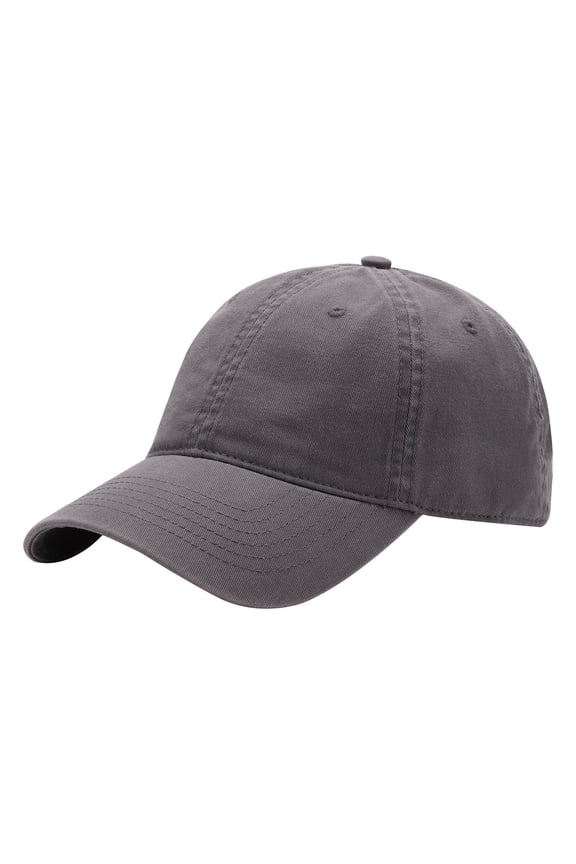 MIASHUI Unisex Washed Solid Color Soft Top Baseball Cap for Sun Protection, Simple Design for Versatility, Adjustable Fit for Comfort and Style Grey