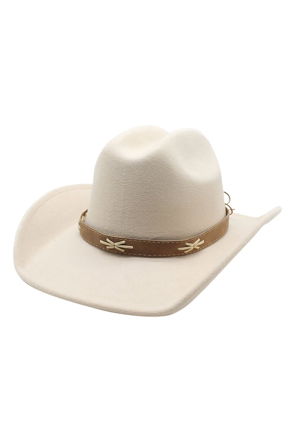 Western Cowboy Hat for Grassland Travel, Desert Riding Hat for Northwest Trips, Tibetan Style Sun Hat for Horseback Riding and Outdoor Adventures Beige
