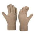 thumbnail image 1 of MIASHUI Winter Thermal Knitted Touchscreen Warm Mittens for Cold Weather Riding Work Windproof Comfort Fit Gloves Khaki, 1 of 3